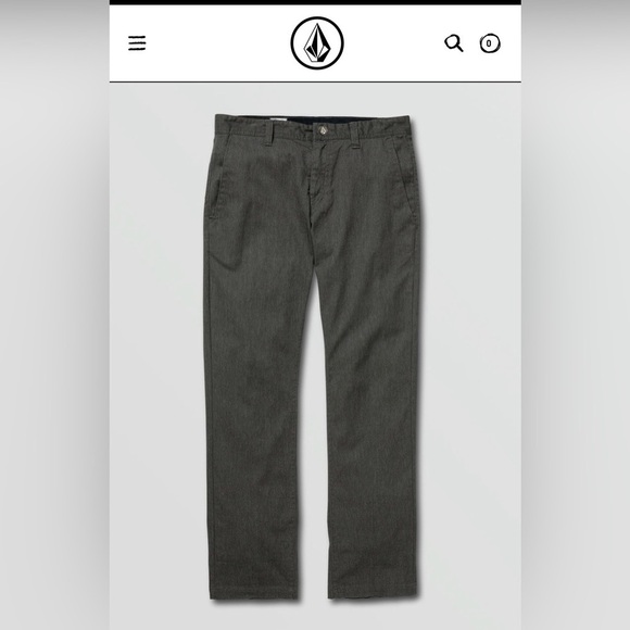 Volcom Style #A11313S1 VMONTY PANTS CHARCOAL HEATHER Size: 42x 32 - Picture 8 of 8